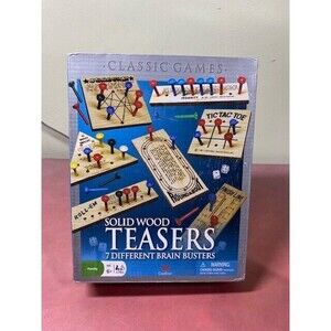 2009 Cardinal Solid Wood Teasers 7 Different Brain Busters Family 6+ New Sealed